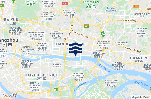 Mapa de mareas Guangzhou, China