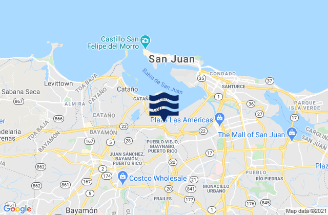 Mapa de mareas Guaraguao Abajo Barrio, Puerto Rico