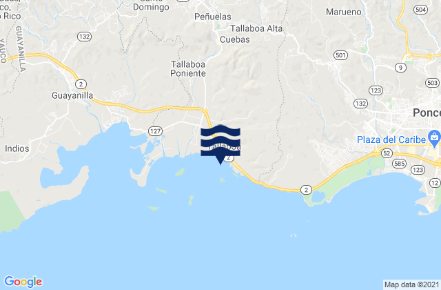 Mapa de mareas Guaraguao Barrio, Puerto Rico