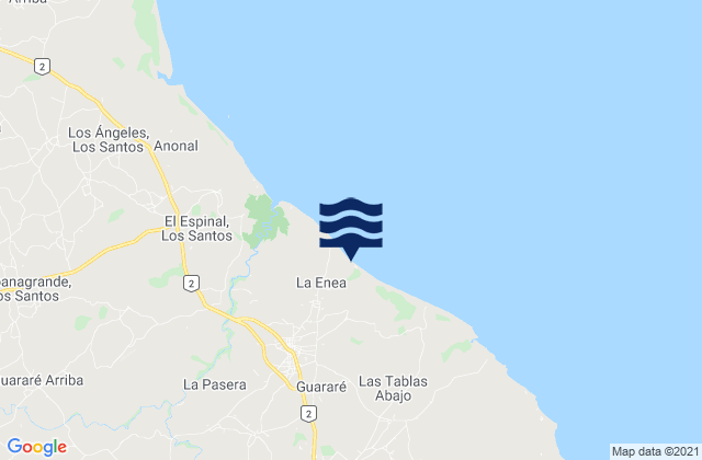 Mapa de mareas Guararé, Panama