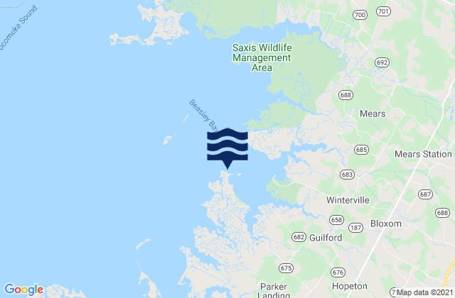 Mapa de mareas Guard Shore, United States
