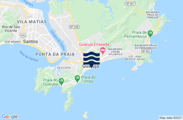 Mapa de mareas Guarujá, Brazil