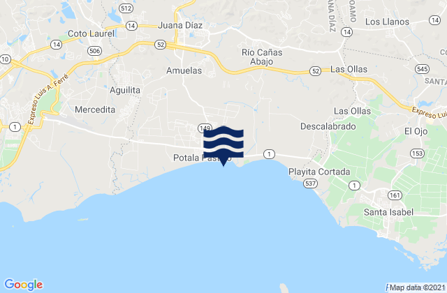 Mapa de mareas Guayabal Barrio, Puerto Rico