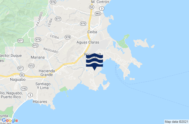 Mapa de mareas Guayacán Barrio, Puerto Rico