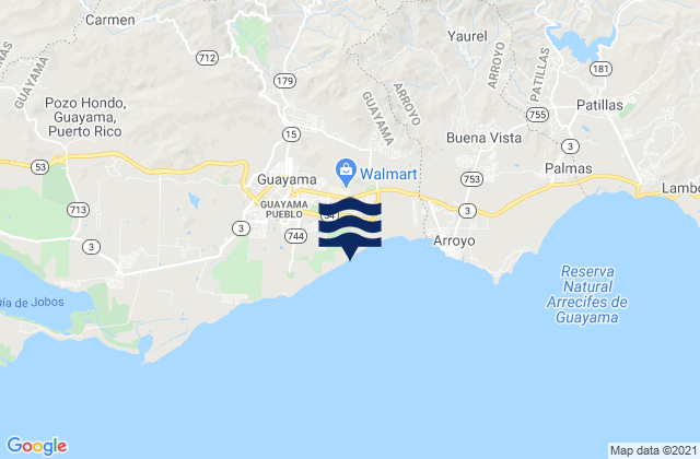 Mapa de mareas Guayama Municipio, Puerto Rico