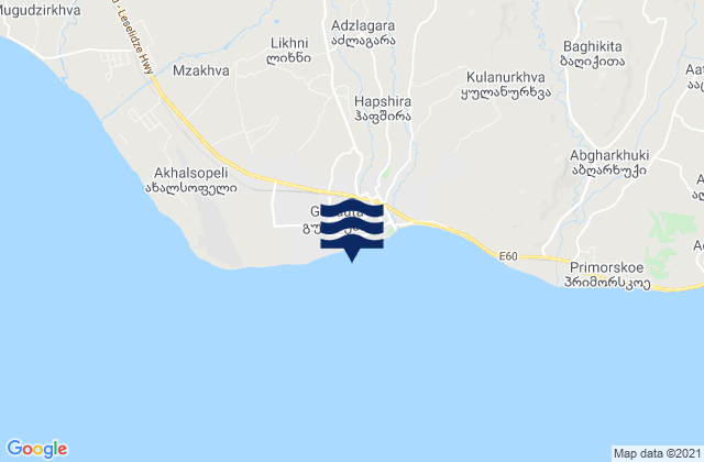 Mapa de mareas Gudauta, Georgia