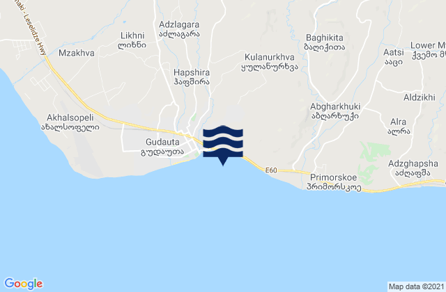 Mapa de mareas Gudauta District, Georgia