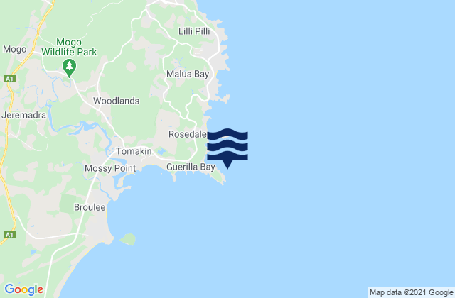 Mapa de mareas Guerilla Bay, Australia