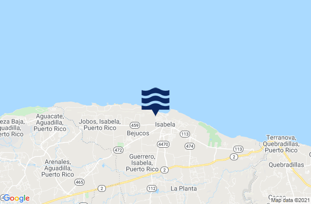 Mapa de mareas Guerrero Barrio, Puerto Rico