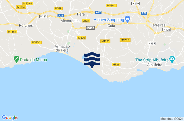 Mapa de mareas Guia, Portugal