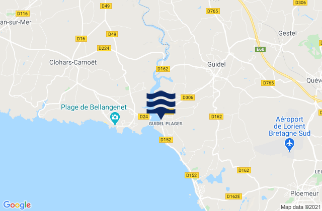 Mapa de mareas Guidel-Plage, France