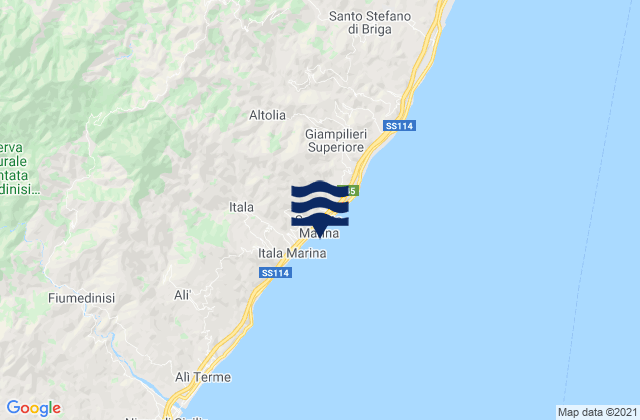 Mapa de mareas Guidomandri Marina, Italy