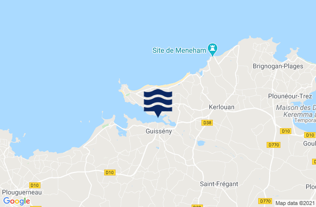 Mapa de mareas Guissény, France
