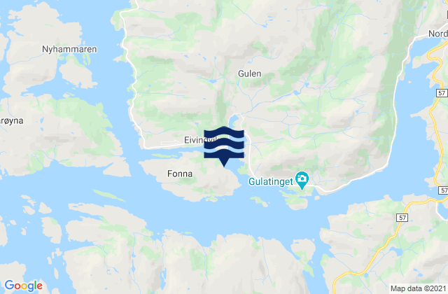 Mapa de mareas Gulen, Norway