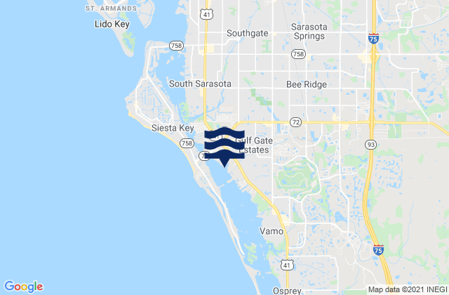 Mapa de mareas Gulf Gate Estates, United States