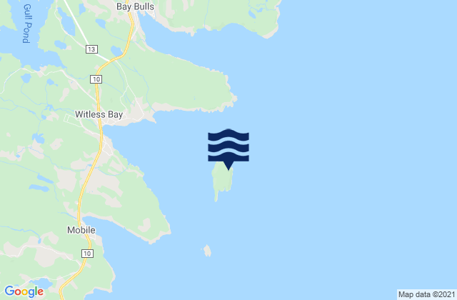 Mapa de mareas Gull Island, Canada