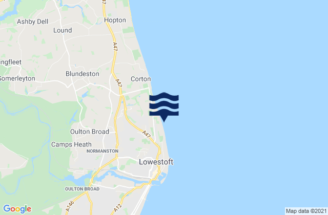 Mapa de mareas Gunton Denes Beach, United Kingdom
