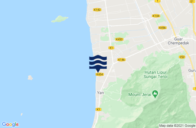 Mapa de mareas Gurun, Malaysia