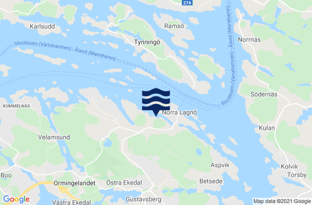 Mapa de mareas Gustavsberg, Sweden