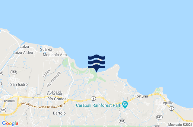 Mapa de mareas Guzmán Arriba Barrio, Puerto Rico