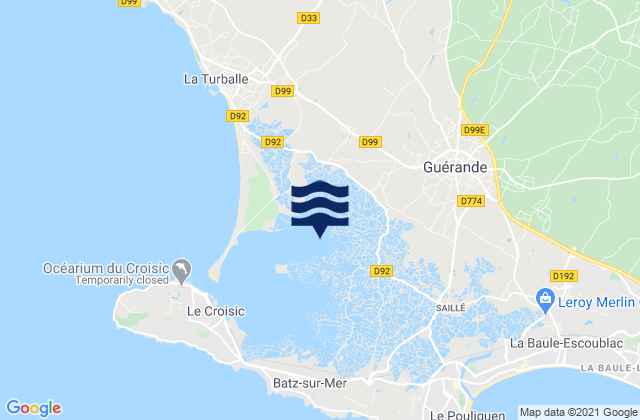 Mapa de mareas Guérande, France