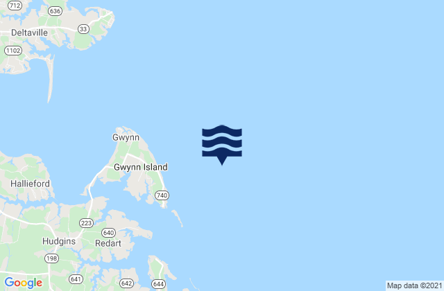 Mapa de mareas Gwynn Island 1.5 n.mi. east of, United States