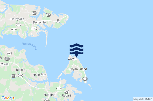 Mapa de mareas Gwynn Island, United States
