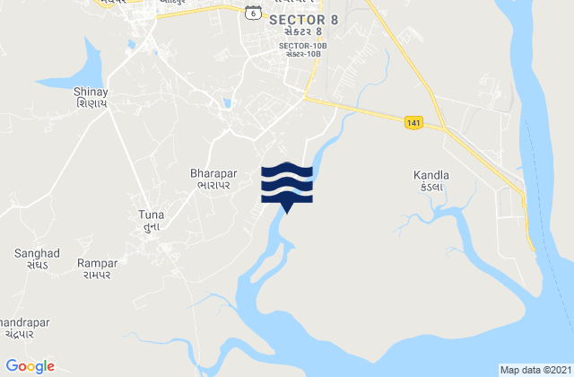 Mapa de mareas Gāndhīdhām, India