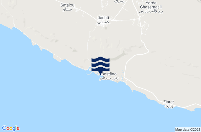 Mapa de mareas Gāvbandī, Iran