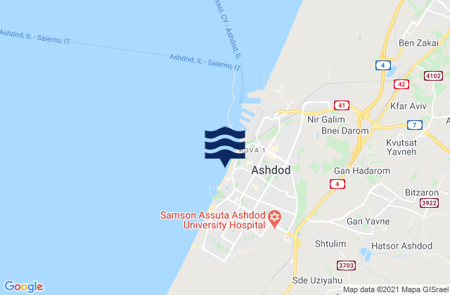 Mapa de mareas Ha Golshim, Israel