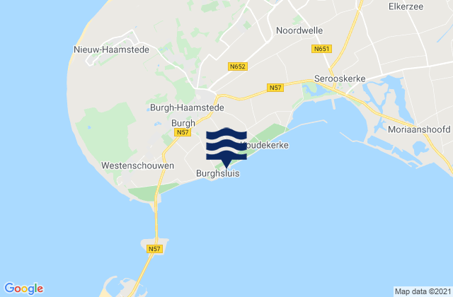 Mapa de mareas Haamstede, Netherlands