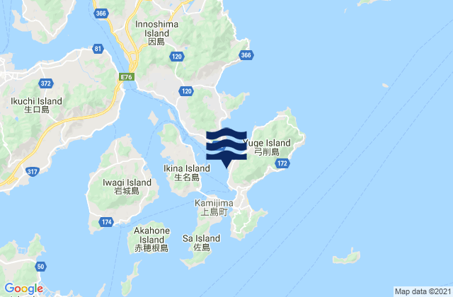 Mapa de mareas Habu (In-No-Sima), Japan