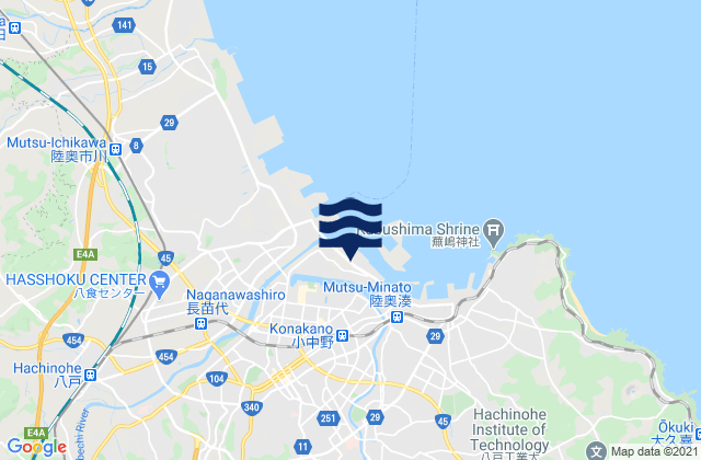 Mapa de mareas Hachinohe Shi, Japan