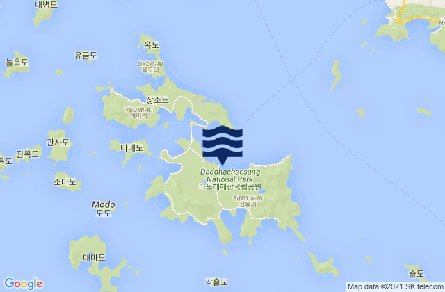 Mapa de mareas Hachodo, South Korea