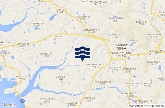 Mapa de mareas Haenam, South Korea