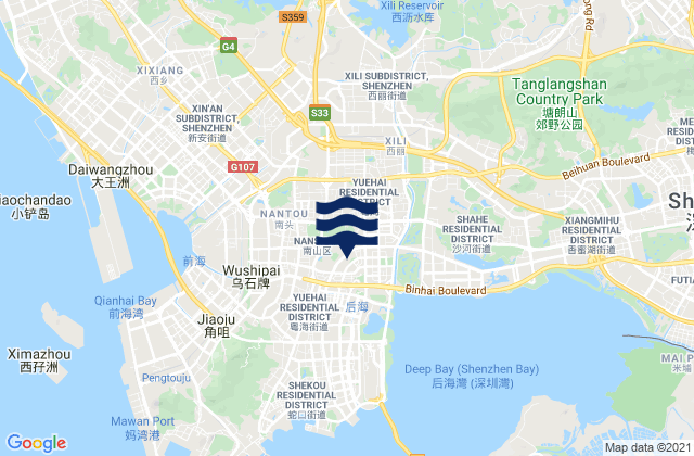 Mapa de mareas Haikuotiankong, China