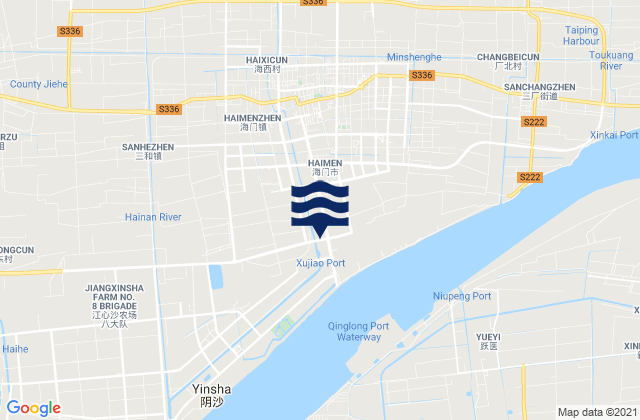 Mapa de mareas Haimen, China