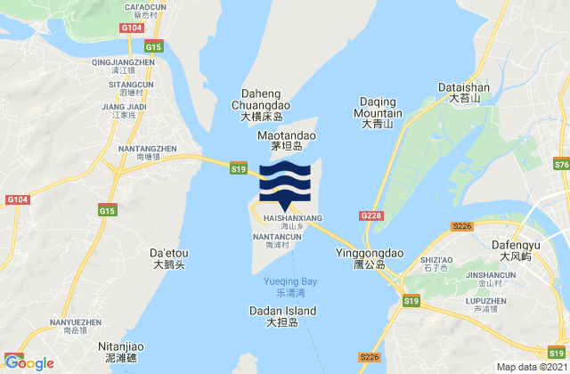 Mapa de mareas Haishan, China