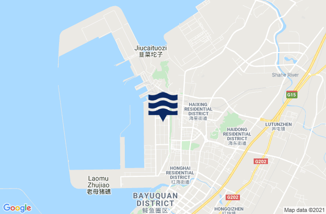 Mapa de mareas Haixing, China