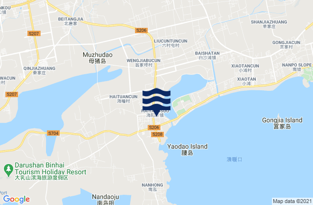 Mapa de mareas Haiyangsuo, China