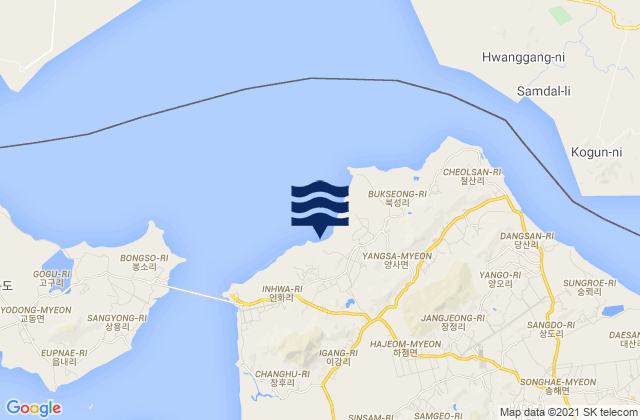 Mapa de mareas Hajeom, South Korea