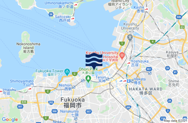 Mapa de mareas Hakata Hukuoka, Japan