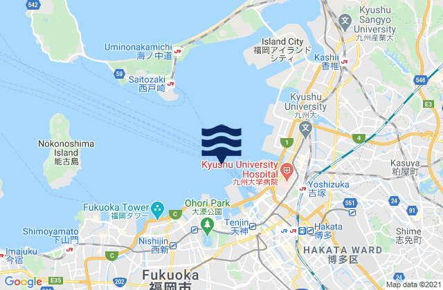 Mapa de mareas Hakata Kō, Japan