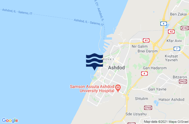 Mapa de mareas Hakshtot (Ashdod), Israel