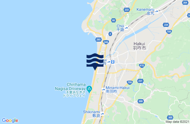 Mapa de mareas Hakui, Japan