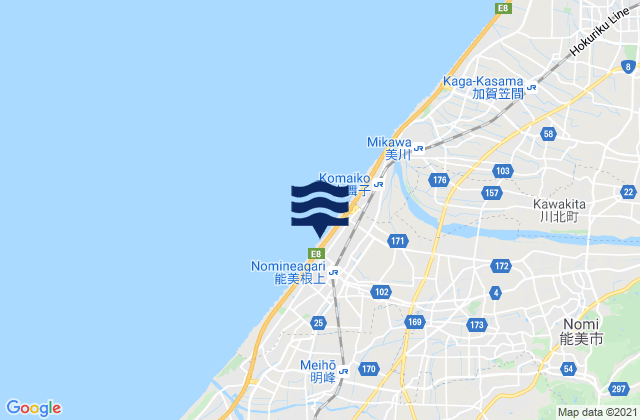 Mapa de mareas Hakusan Shi, Japan