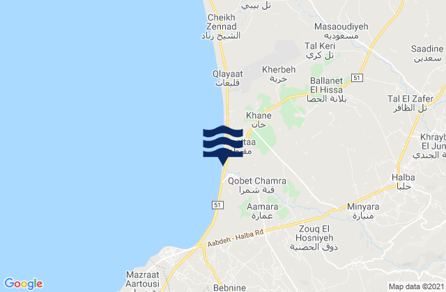Mapa de mareas Halba, Lebanon