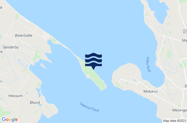 Mapa de mareas Hals, Denmark