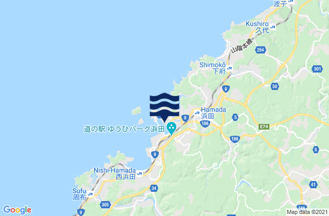 Mapa de mareas Hamada (Hampton), Japan