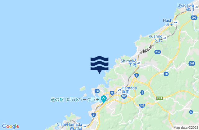Mapa de mareas Hamada Ko (Tono Ura entrance), Japan